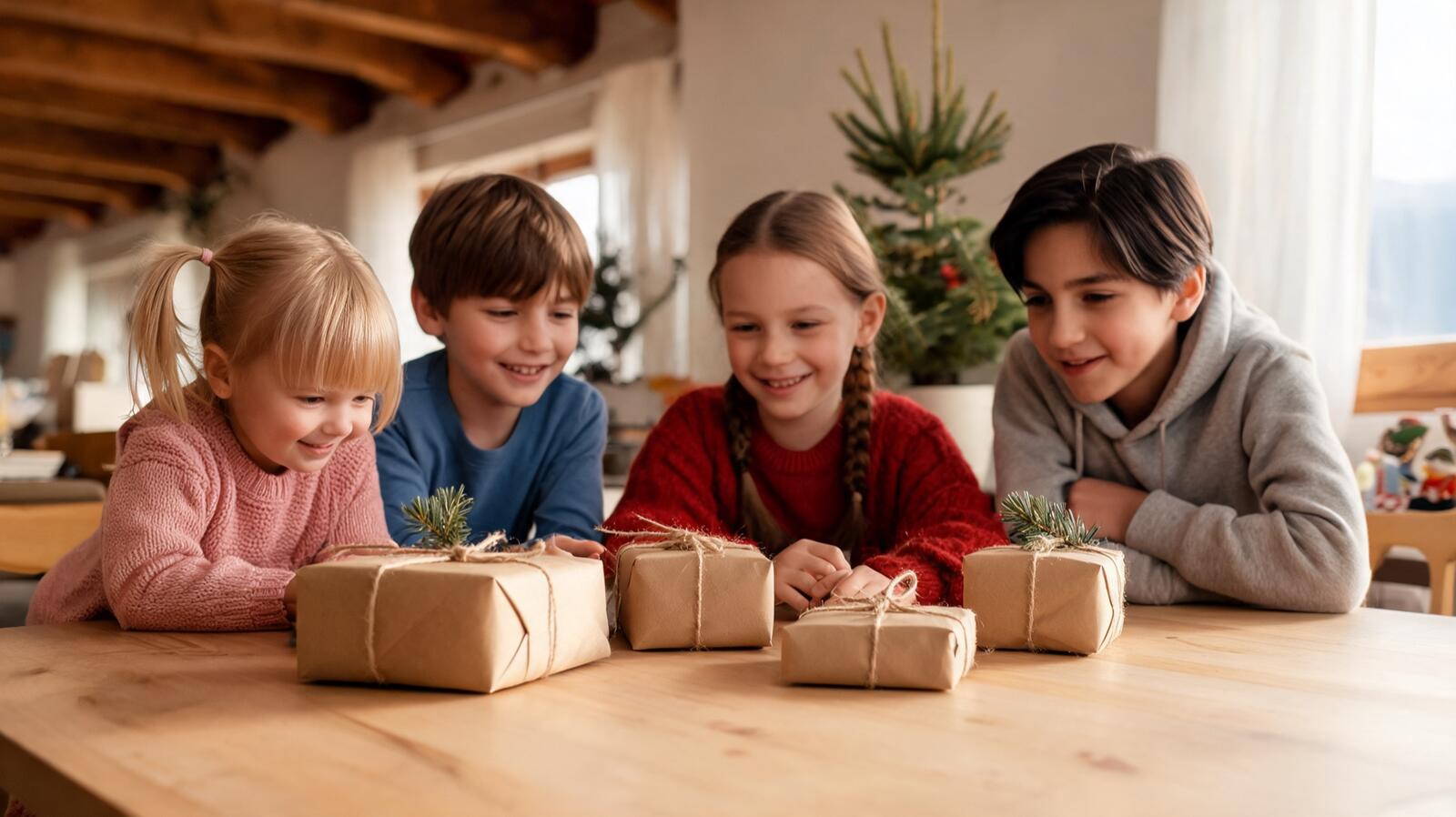 Petits cadeaux abordables emballés dans du papier kraft