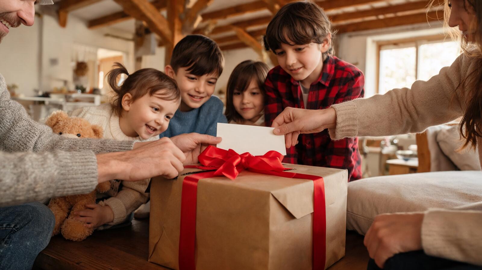 Des parents préparent un cadeau commun