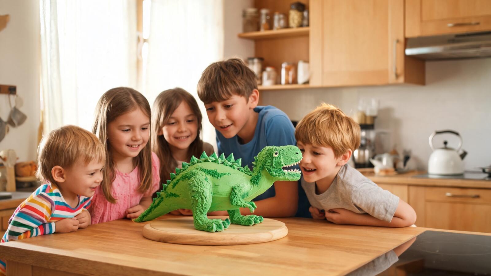 Gâteau en forme de dinosaure fait maison