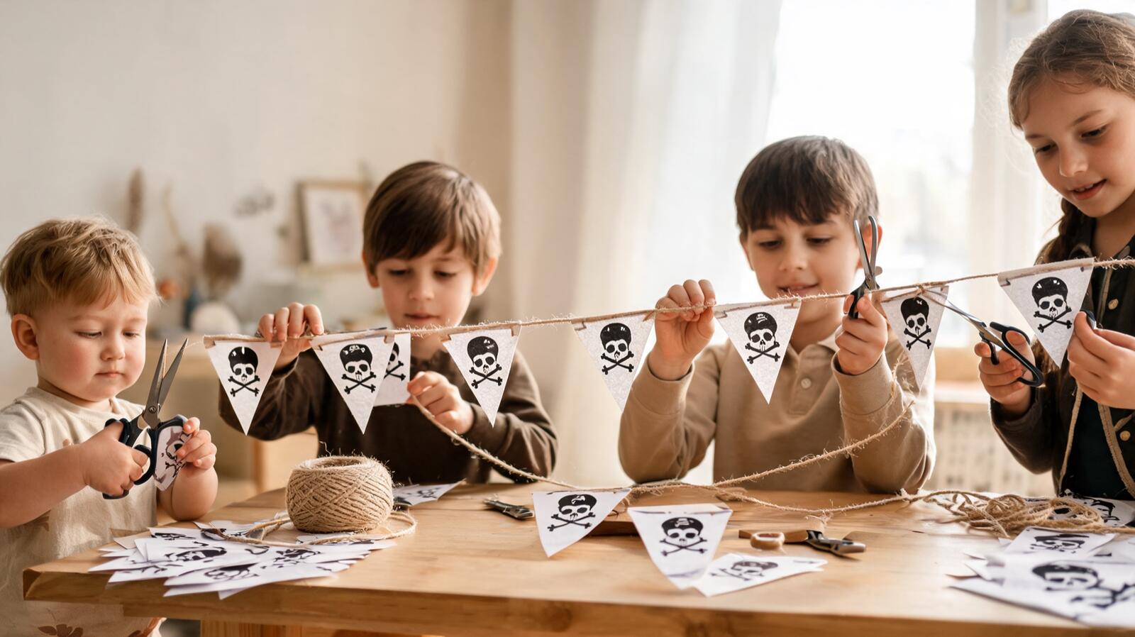 Fabrication d’une guirlande de fanions pirates
