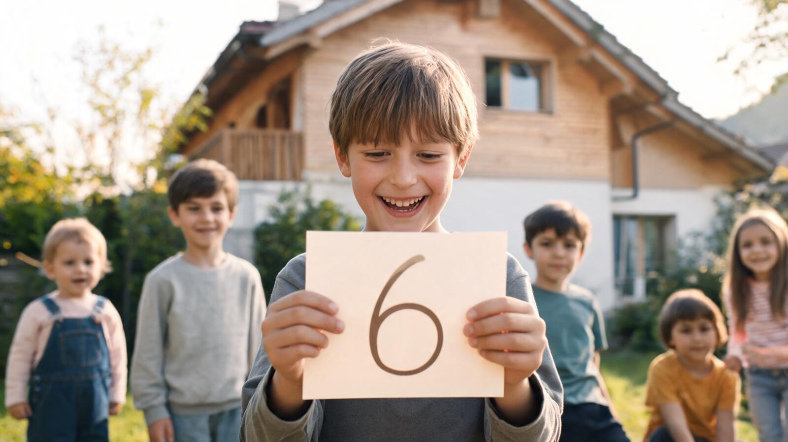 Un enfant de 6 ans lit sa carte d’anniversaire
