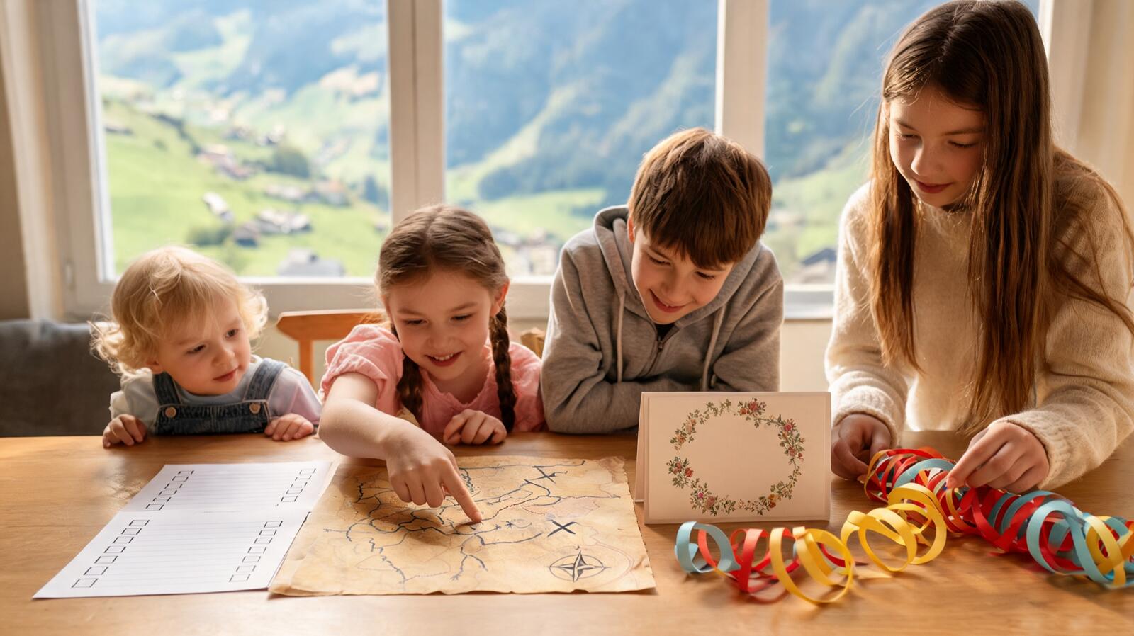 Outils de fête : checklist, carte au trésor et invitation