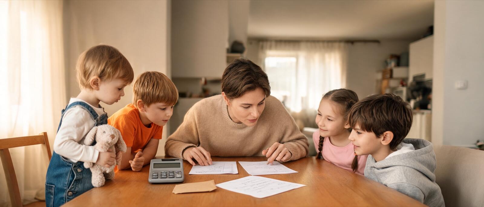 Un parent compare deux listes avec une calculatrice