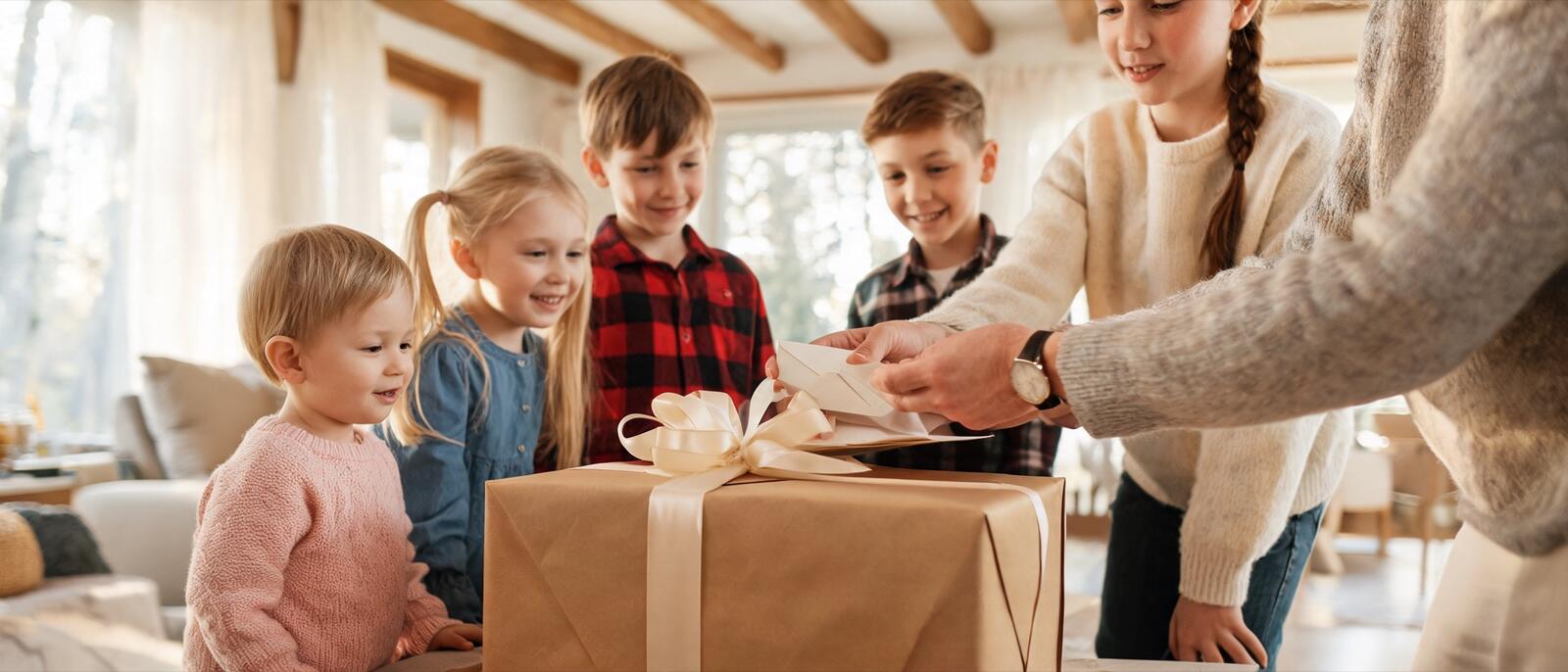 Des parents préparent un cadeau commun